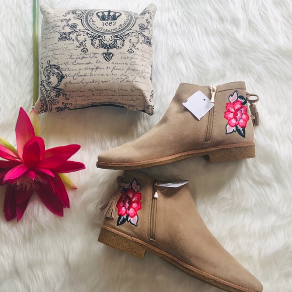 kate spade Shoes - kate spade Bellville embroidered suede bootie, 7.5